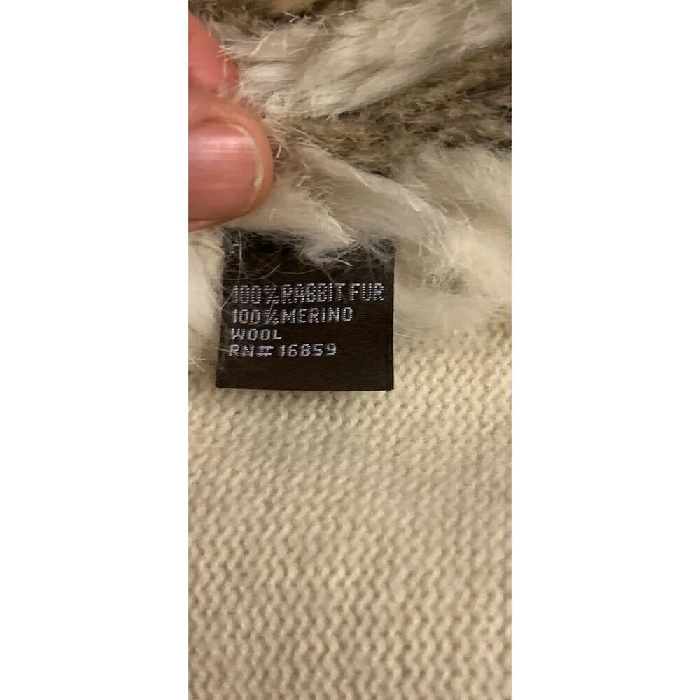 J MCLAUGHLIN Women's Vest with Rabbit Fur & Merino Wool Size Small